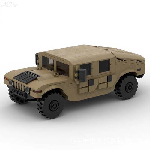 积木兼容MOC-127299GMC悍马H1玩具桌面摆件创意颗粒汽车模型