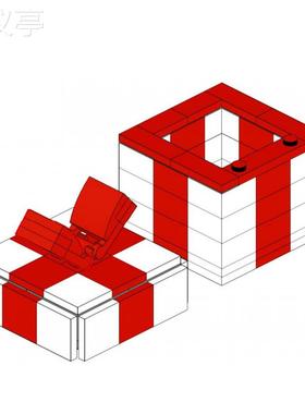 MOC积木兼容拼插玩具创意系列礼物白色蝴蝶戒指盒礼盒