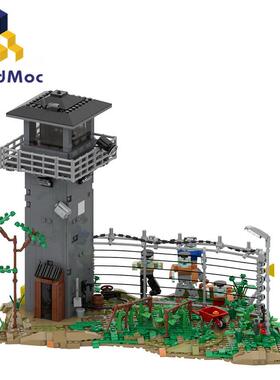 BuildMoc行尸走肉监yu拼搭积木玩具套装摆件装饰模型DIY小颗粒MOC