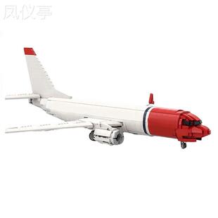 MOC积木套装兼容小颗粒挪威737-800飞机模型益智玩具摆件