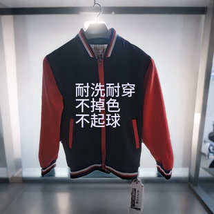 校服上衣春秋外套男女班服棒球服上衣拉链红色袖运动会外套春款校