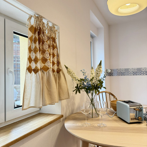 钩针麻布帘头半帘门帘遮挡帘头