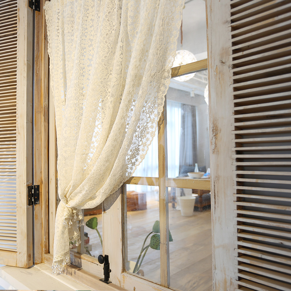 鸢尾乡旅窗纱帘半帘美式门帘蕾丝帘穿杆帘柜帘防尘帘咖啡帘半遮光,居家布艺,成品窗帘,淘宝优惠券,粉丝福利购,淘宝优惠卷