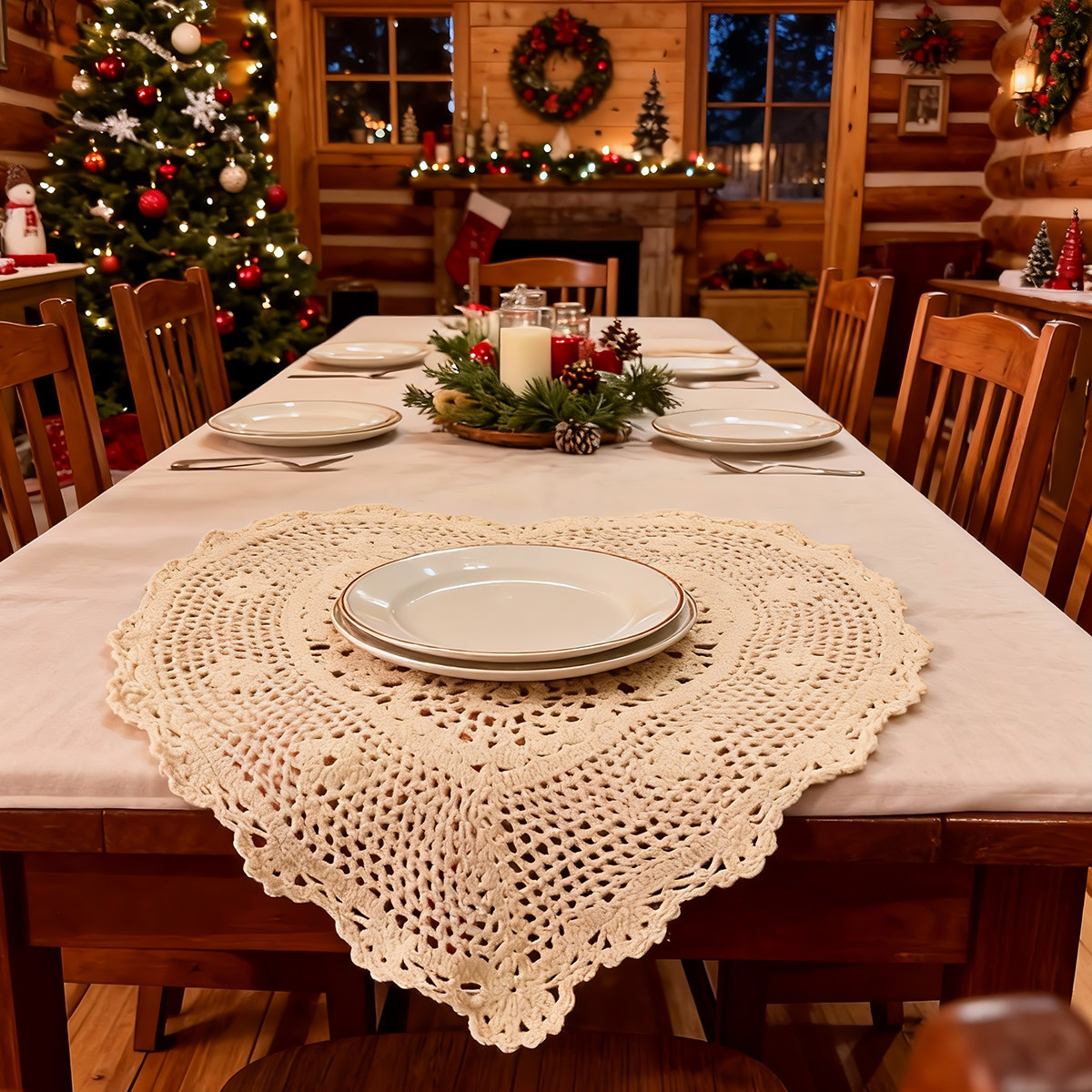 老货钩针纯手工无补货盖巾复古棉线餐桌氛围布置茶几盘垫装饰垫