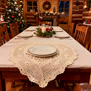 老货钩针纯手工无补货盖巾复古棉线餐桌氛围布置茶几盘垫装饰垫