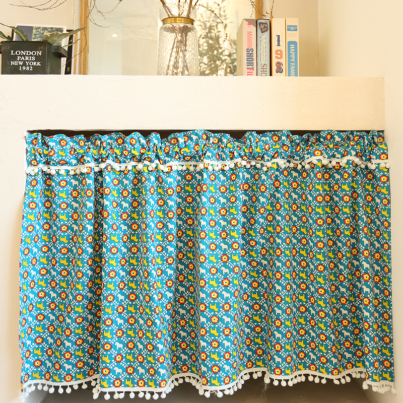 柜门帘半帘鸢尾乡旅遮挡