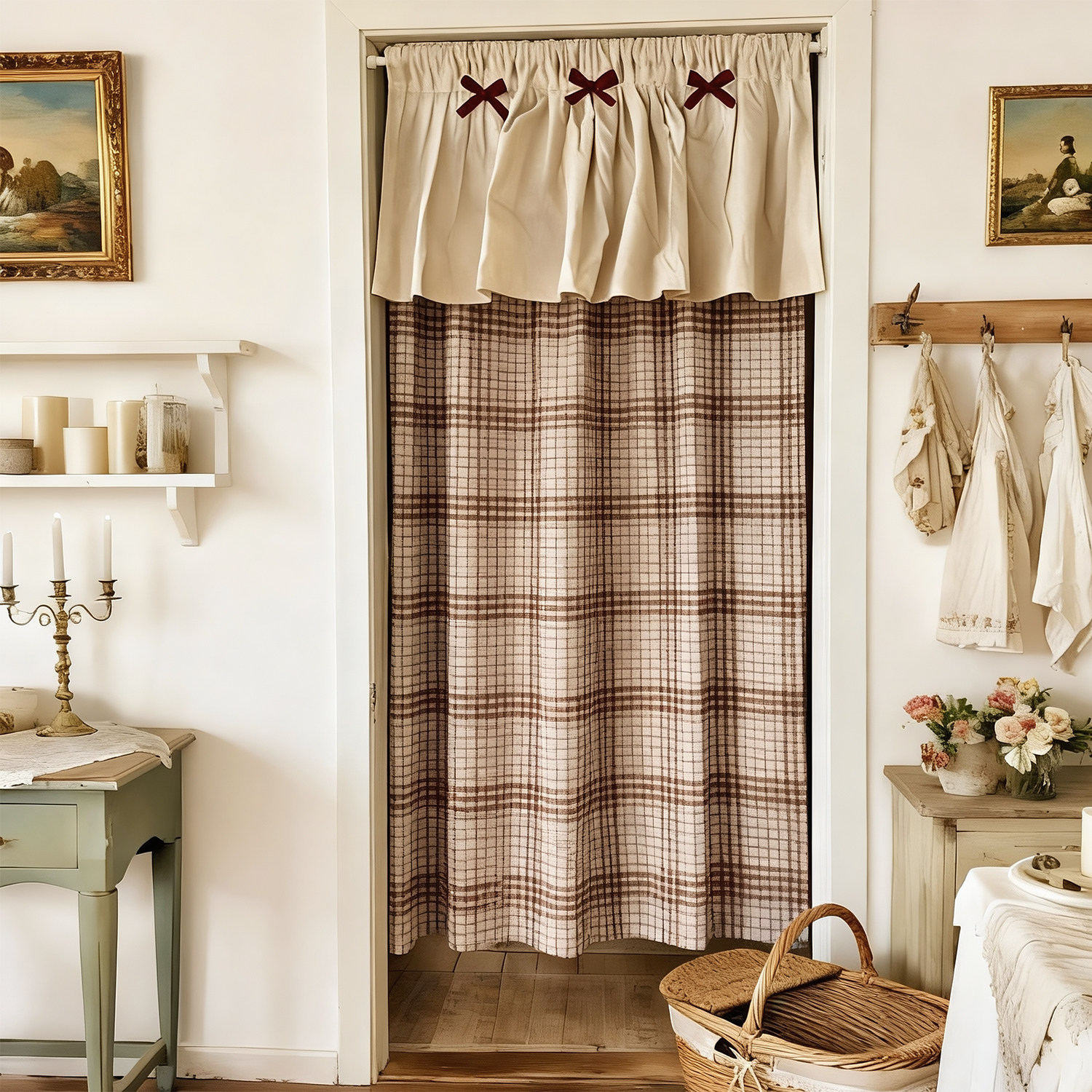 时光滤镜加厚隔热隔冷窗帘门帘遮挡帘柜子帘格子棉麻布免打孔穿杆,居家布艺,成品窗帘,淘宝优惠券,粉丝福利购,淘宝优惠卷