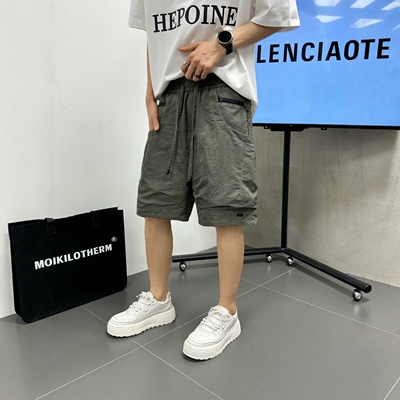 26夏季美式男士短裤潮流松紧腰五分工装裤水洗潮流机能风沙滩裤