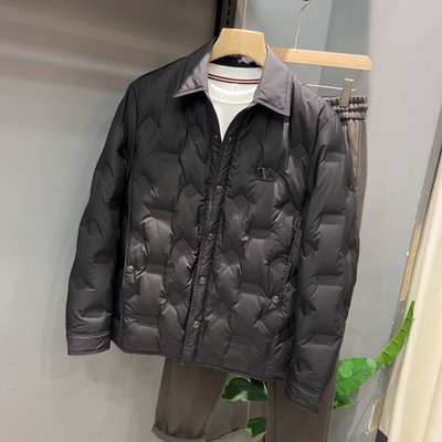 高级感翻领羽绒服男2025冬季新款潮流休闲轻薄羽绒外套男冬装上衣