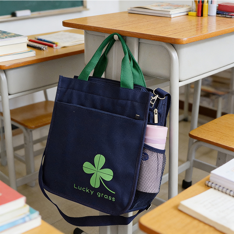 小学生拎书袋儿童帆布手提包防水