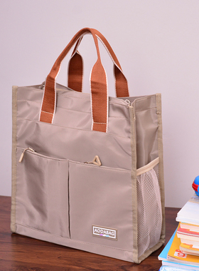 大容量小学初中手提袋学生拎书防水牛津布补习手提袋补课书包男孩