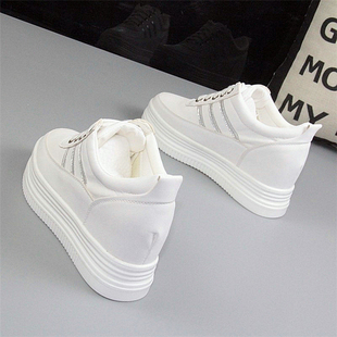 新款 松糕白鞋 小白鞋 百搭休闲女鞋 子 女厚底内增高8cm韩版 2020春季
