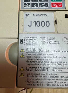 安川变频器J1000，型号CIMR-JTBA0010BAA，