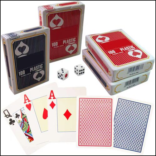 copag塑料扑克现货供应黄细砂pvc耐磨防水红蓝双色可选