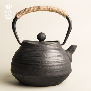 容山堂苏韵老铁壶铸铁茶壶泡茶壶新款煮茶壶螺旋纹铜壶把手