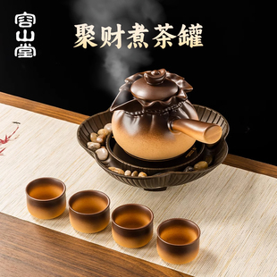 容山堂粗陶围炉煮茶罐罐茶古法煮茶器烤奶茶罐围聚煮茶炉电陶炉