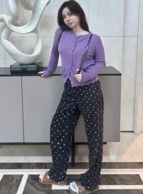 土星朋克教母开衫针织衫女紫色纯欲