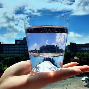 同合日本进口田岛硝子富士山杯江户切子手工玻璃杯水杯威士忌酒杯