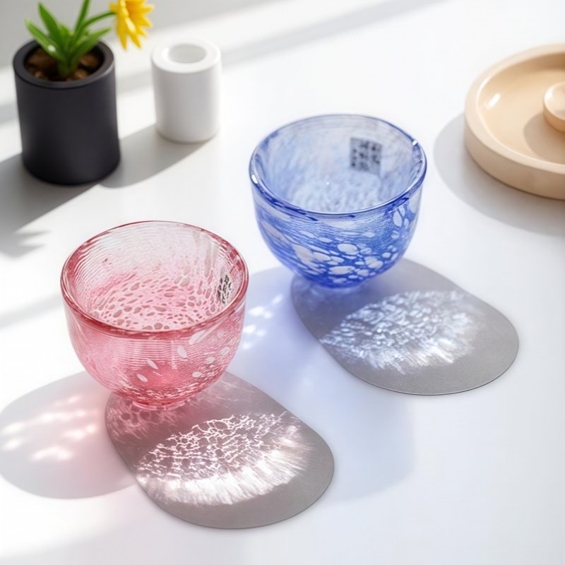 东洋佐佐木彩色玻璃杯子日本进口手工家用清酒杯主人茶杯品茗杯子