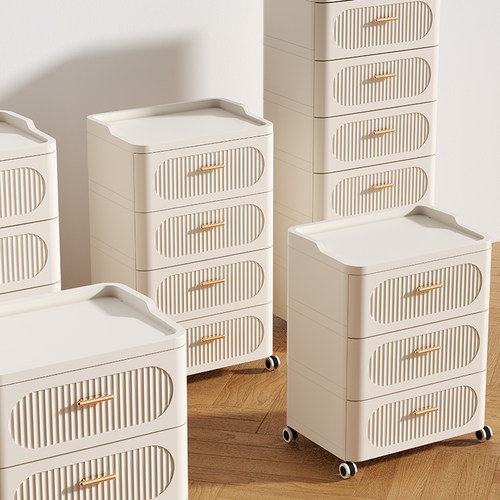 带滑轮抽屉式收纳柜多层储物柜