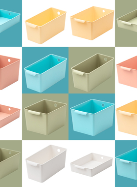 收纳筐桌面收纳盒零食储物盒塑料面膜置物盒厨房浴室杂物整理盒子