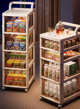 零食架子置物架多层收纳架家用抽屉式免安装小推车客厅移动储物柜