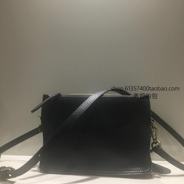 日韩简约实用复古小方包头层小牛皮3隔层单肩斜挎休闲女式小包