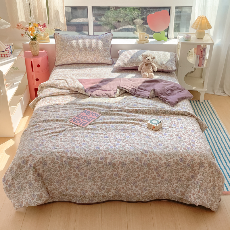 新款7A抗菌云感双层纱床盖夏被夏凉被空调被四件套