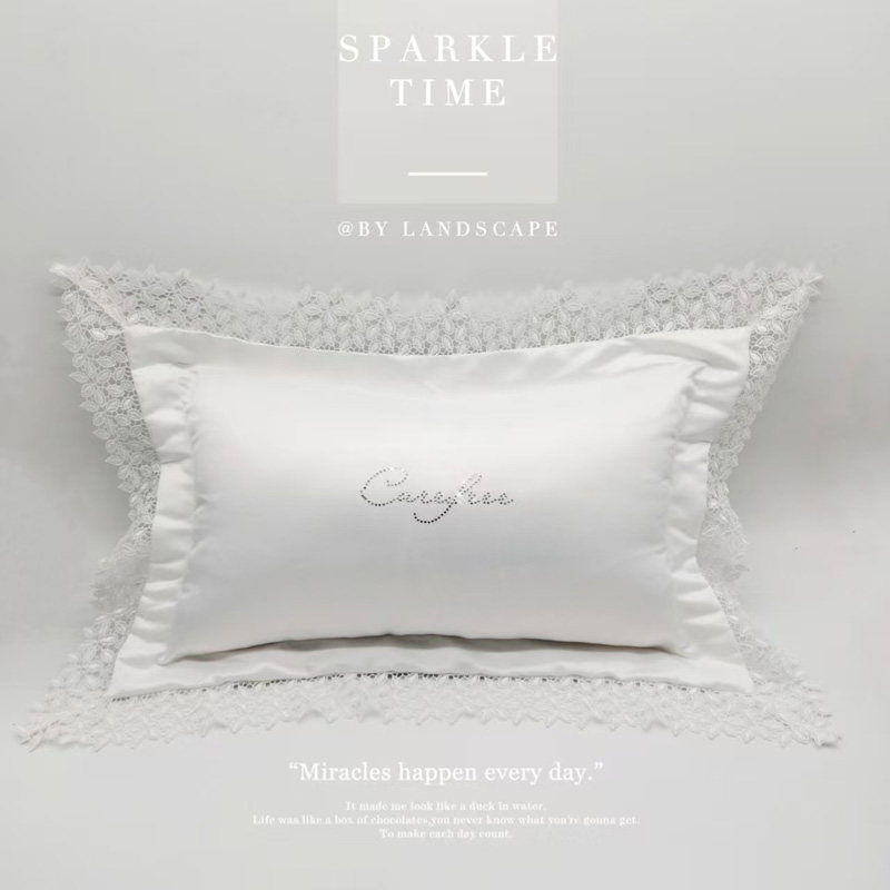 新款呢喃腰枕蕾丝水溶花边烫钻小抱枕枕头枕芯