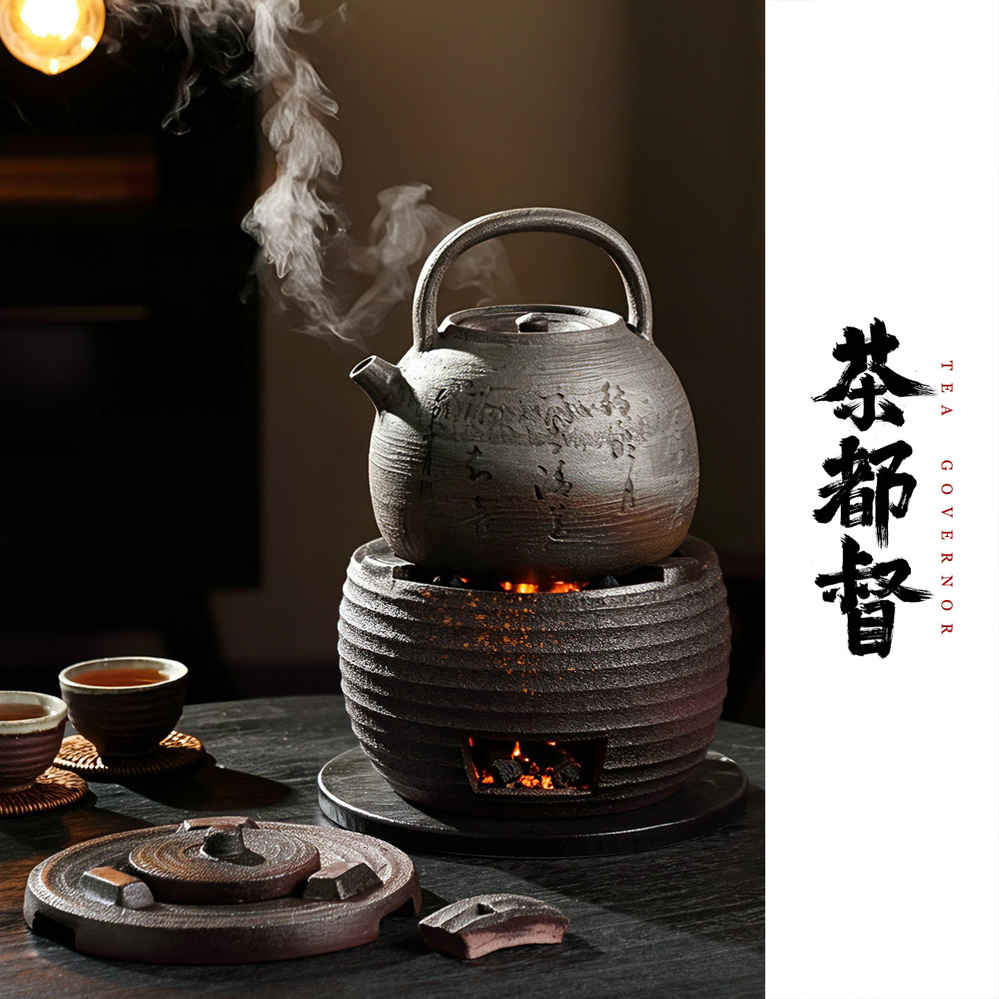 手工刻字壶柴烧火纹煮茶烧水壶