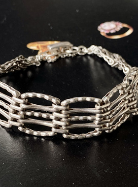 欧洲回流古董银手链复古德国设计精巧中古Vintage