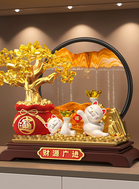 发财树流沙画招财猫摆件开业大吉礼物店铺前台装饰客厅乔迁新居礼