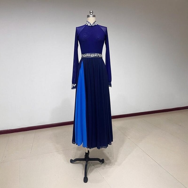 舞研依库蒙古族舞舞蹈服装女练功服大摆裙民族基训班服表演演出