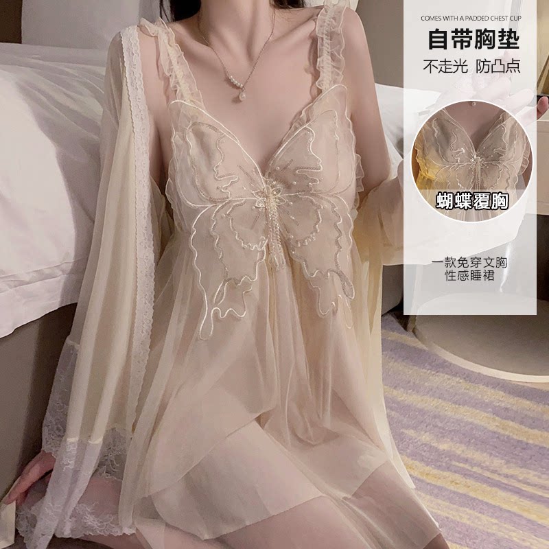 感纯欲蝴蝶带胸垫性感蕾丝露