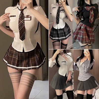 JK制服纯欲风辣妹性感套装夏天收