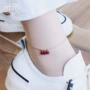 Meibumei Thời trang Hàn Quốc tính khí tua rua hạt chuông đỏ vòng chân nữ mạ vàng hồng màu vàng trang sức quà tặng - Vòng chân lắc chân bạch kim