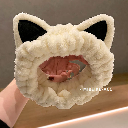 洗脸化妆发带，可爱毛绒猫耳朵