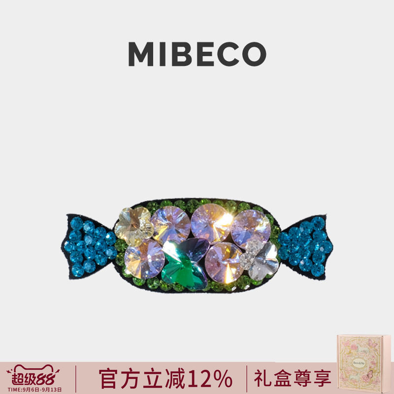Mibeco精致小众糖果发夹百搭小巧可爱水晶奥钻发卡轻奢侧边刘海夹