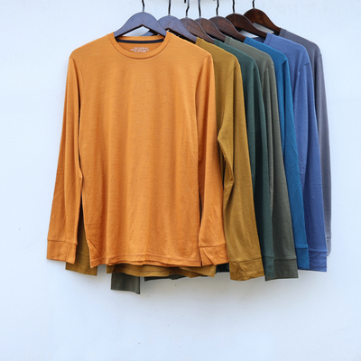 25冬 大码 美利奴羊毛 保暖男基本纯色运动跑步健身长袖男打底衫