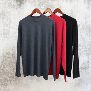 圆领微磨毛打底衫 兼顾运动 25冬打底衫 男款羊毛混纺休闲秋衣