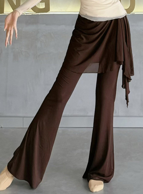 古典舞微喇叭裤现代舞蹈裤屁帘形体服半身裙秋冬练功裤显瘦芭蕾裤