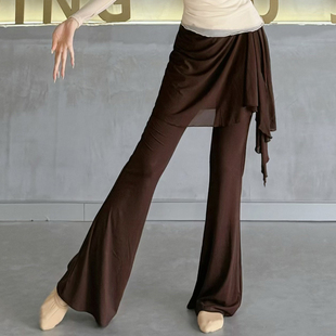 古典舞微喇叭裤现代舞蹈裤屁帘形体服半身裙秋冬练功裤显瘦芭蕾裤