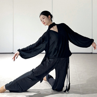 舞蹈上衣飘逸新款古典舞练功服仙气女现代舞宽松罩衫日常可穿长袖