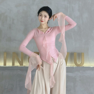 古典舞新款上衣女仙气飘飘舞蹈服中国风演出服套装现代舞练功服冬