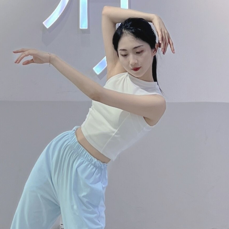 衣霓子现代舞无袖背心短款基训服图片
