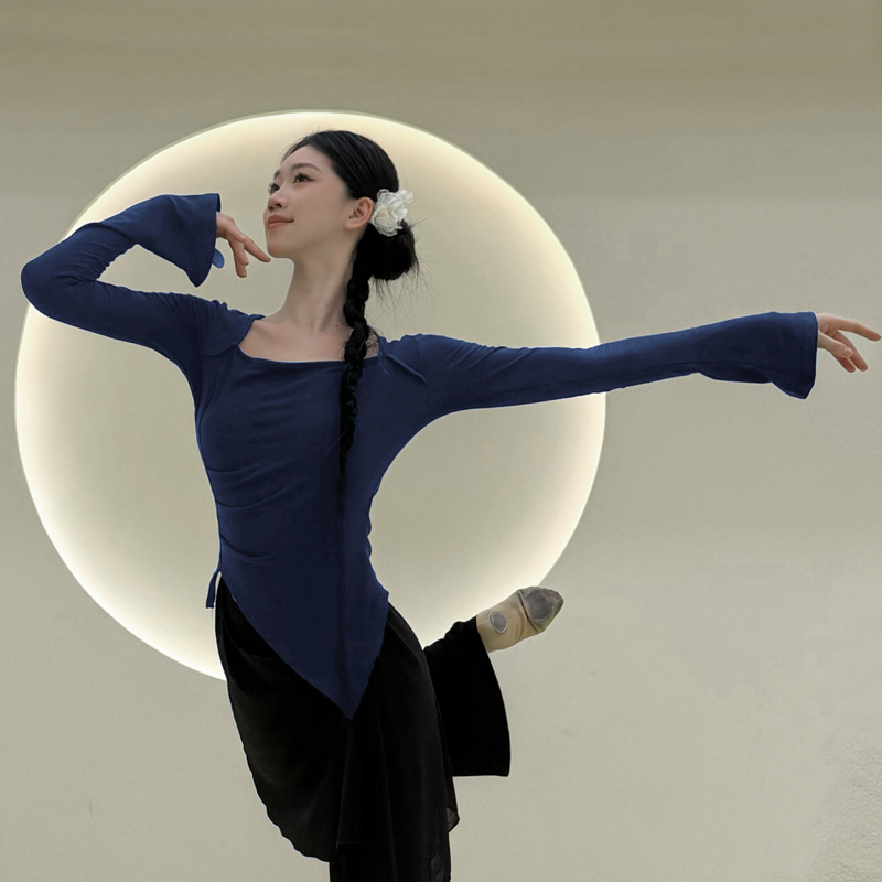 衣霓子现代舞长袖修身显瘦上衣