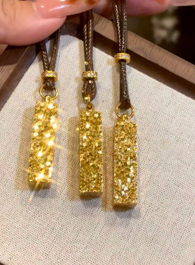 新款仿真黄金色小金条招财项链