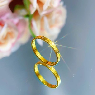 金店同款镀金黄金色戒指