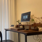 南美胡桃木白蜡木榆木纯实木电竞台式 电脑桌家用卧室书桌办公定制