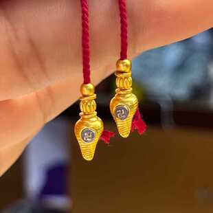 纯银镀金法螺弟子珠手持手串108diy老型文玩配饰星月猴头